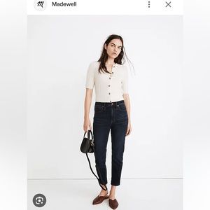 Madewell roadtripper stovepipe denim jeans in washed black